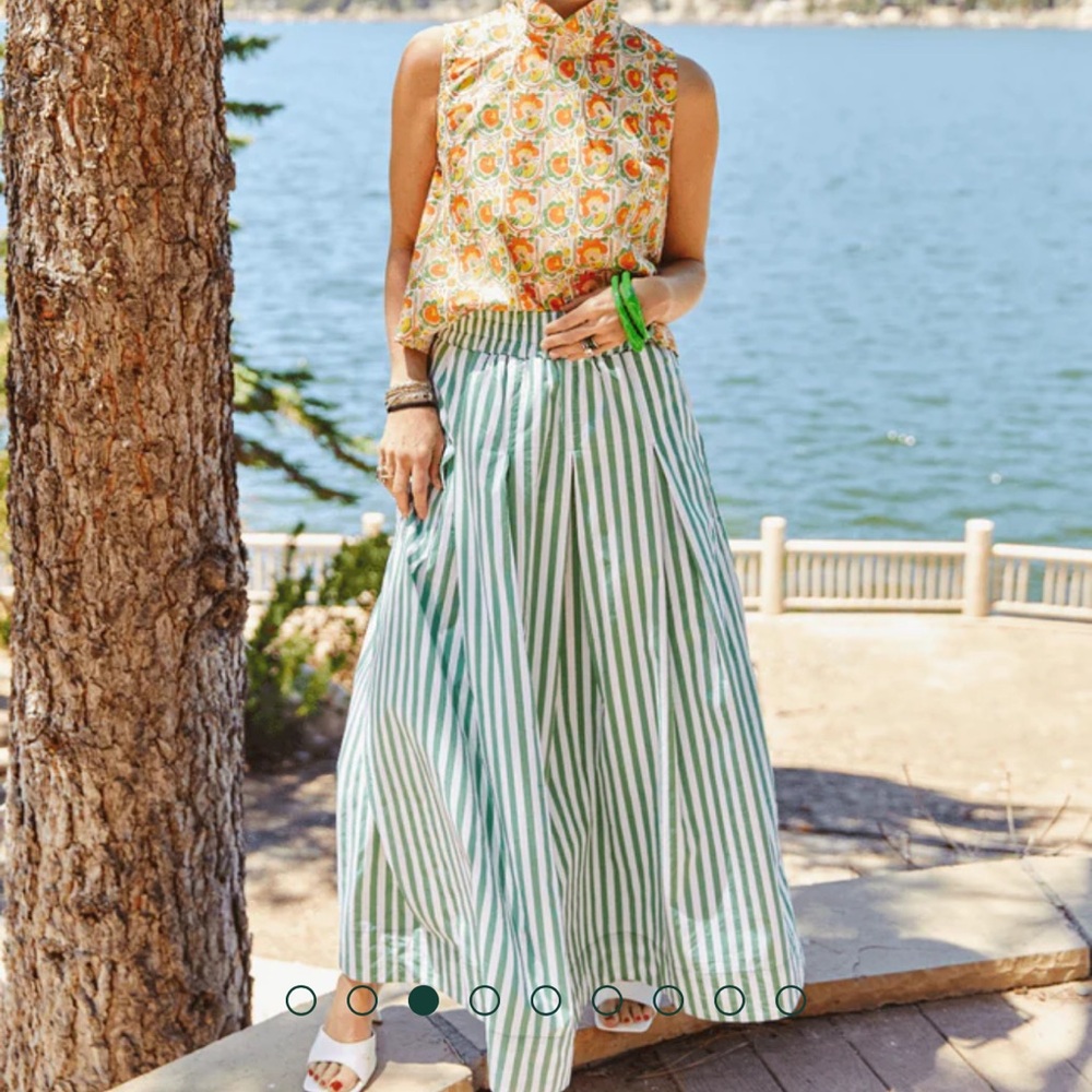 Shop BURU Awning Stripe Maxi skirt